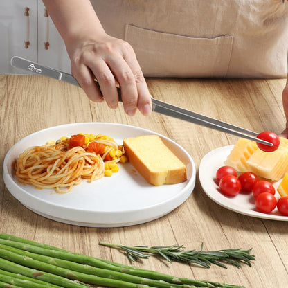 Grillzange Edelstahl 30cm Kochpinzette 2er Set für Grillen Backen