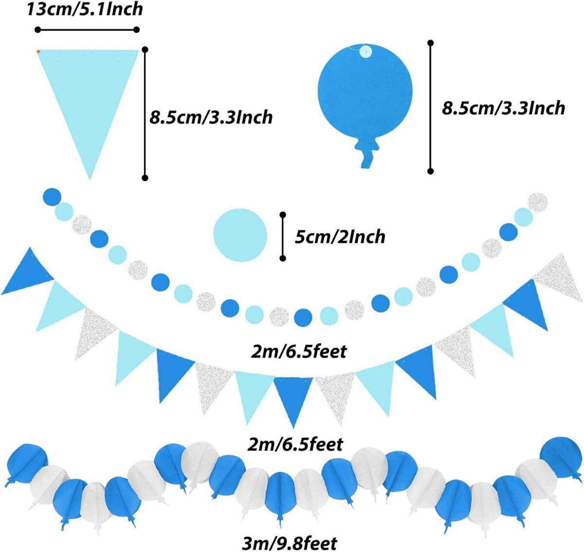 41-teiliges Blau Party Deko Set für
