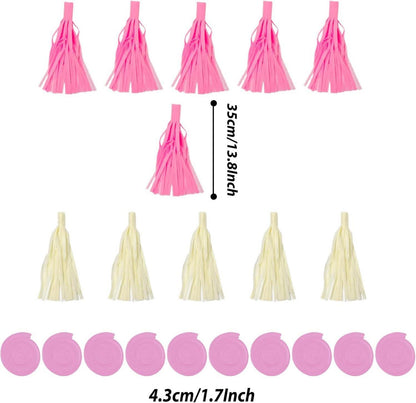 Party Deko Set Rosa Pompoms Girlande Geburtstag Hochzeit Baby-Duschen