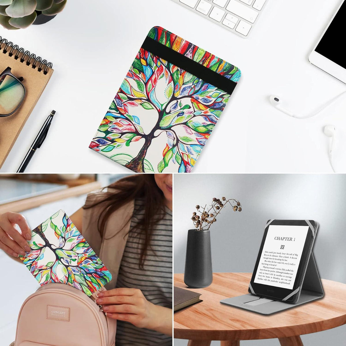 Faltbare Hülle Kindle Paperwhite 11. Gen 6-6.8'' Vertikal Flip Ständer Ereader
