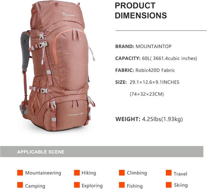 Trekkingrucksack 60L Wanderrucksack Herren Damen Outdoor