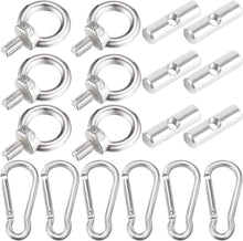 6 Stück Edelstahl Kederstopper mit Karabiner für Markisenschiene