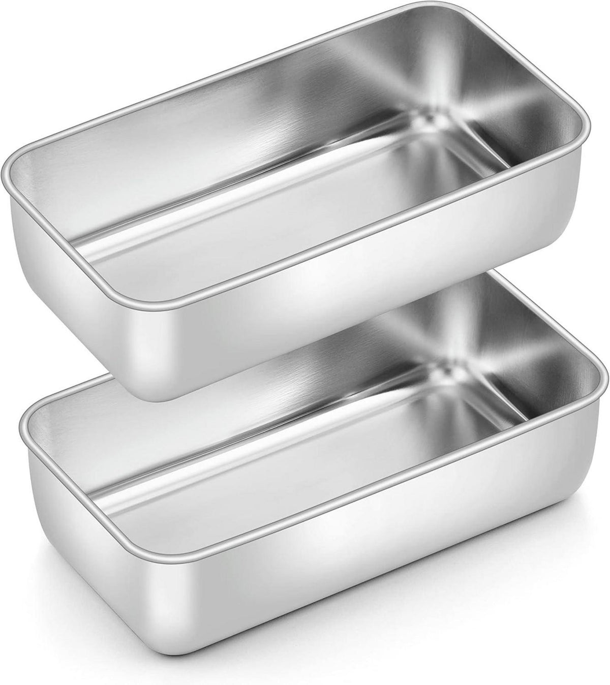 TEAMFAR Brotbackform 2er Set Edelstahl Kastenform Königskuchenform