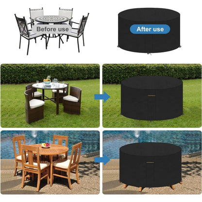Runde Abdeckplane für Gartentisch Ø130x71cm – Wasserdicht & Schutzhülle