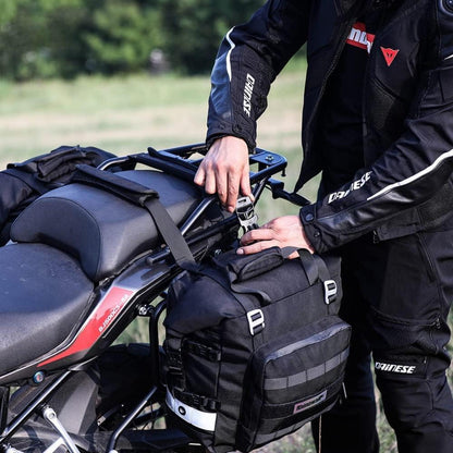 Motorrad-Satteltasche 20L wasserdicht mit Schnellverschluss Schwarz