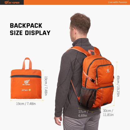 Faltbarer Wanderrucksack 30L mit Nassfach, wasserfest, orange