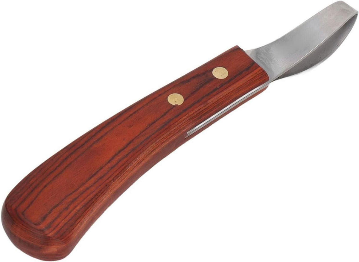 Professionelles Hufmesser mit Holzgriff, Zweischneidiges Klauenmesser