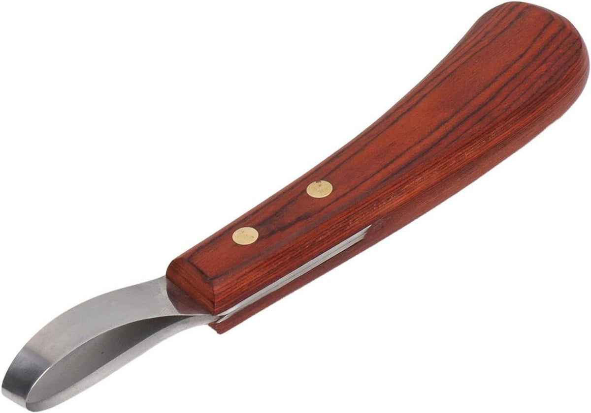 Hufmesser mit Holzgriff rutschfest für Pferde & Esel - Edelstahl
