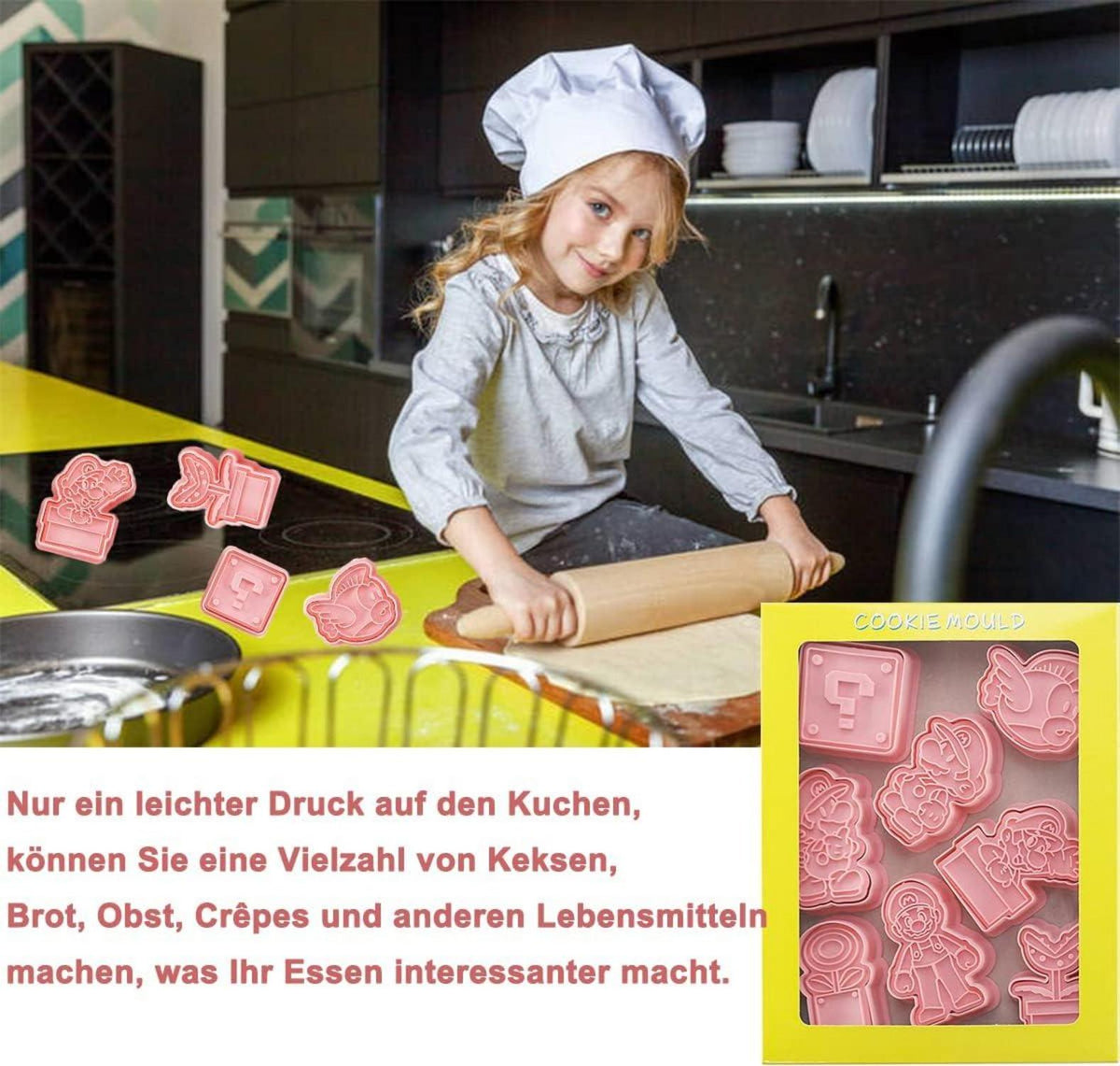 8-teiliges Keks Ausstechformen Set Kinder Cartoon Motiv Ausstecher Party