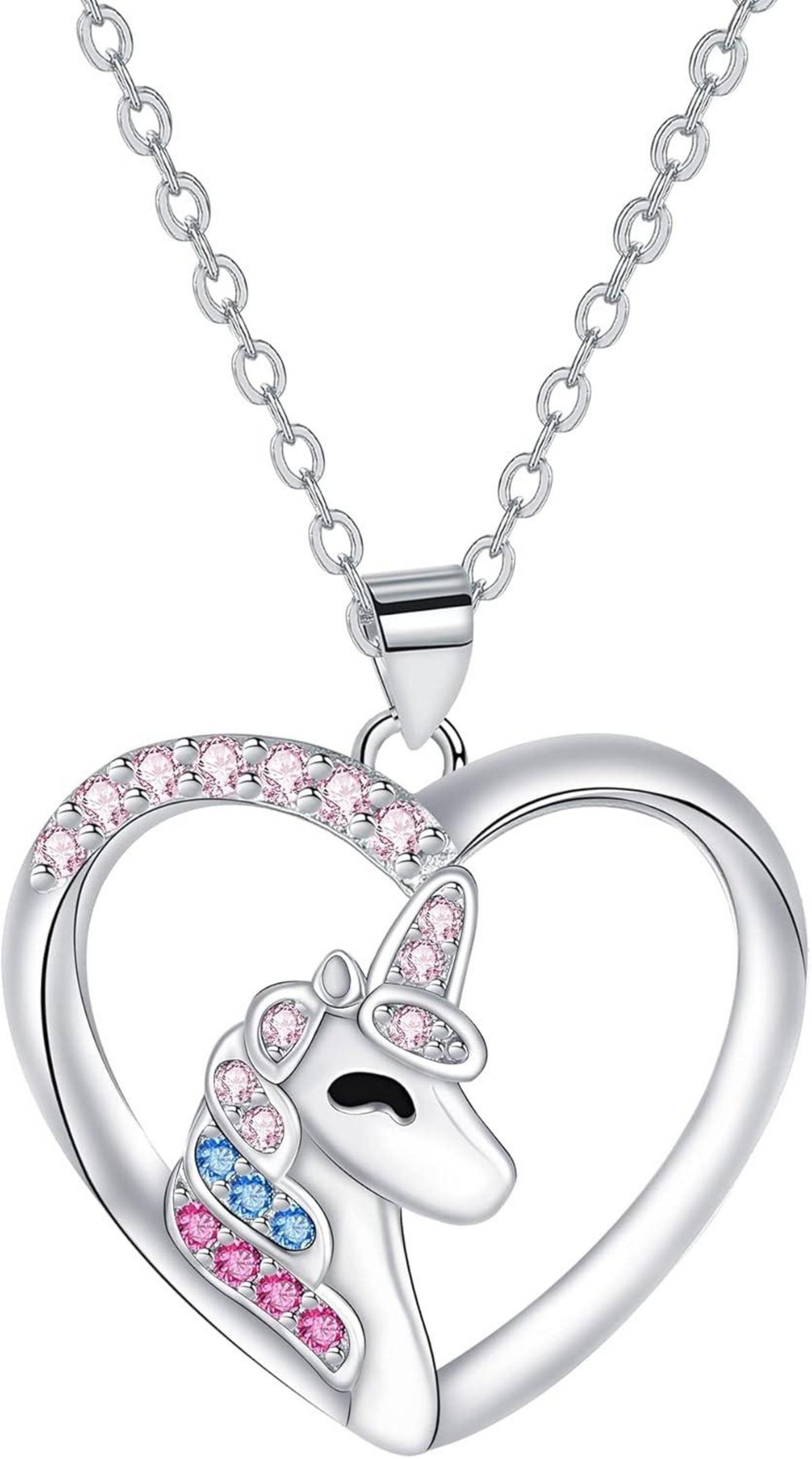 Einhorn Halskette mit Zirkonia Kristallen 925 Sterling Silber