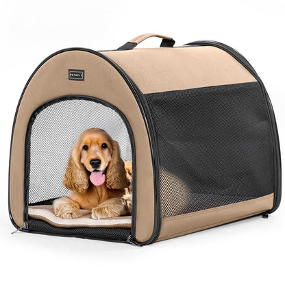 Faltbare Hundebox M – Atmungsaktiv & Tragbar mit Kissen