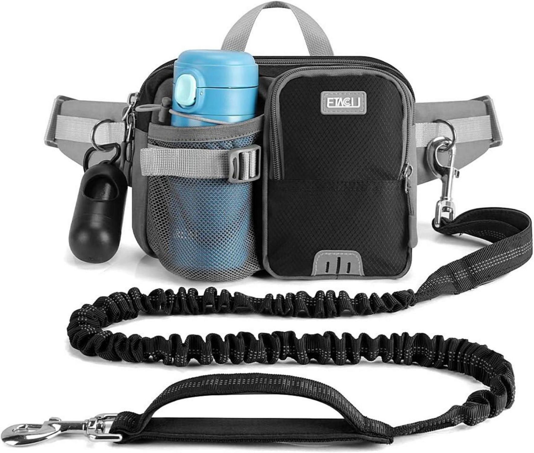 ETACCU Joggingleine Hunde Bauchgurt Laufleine Reflektierend 124-180 cm