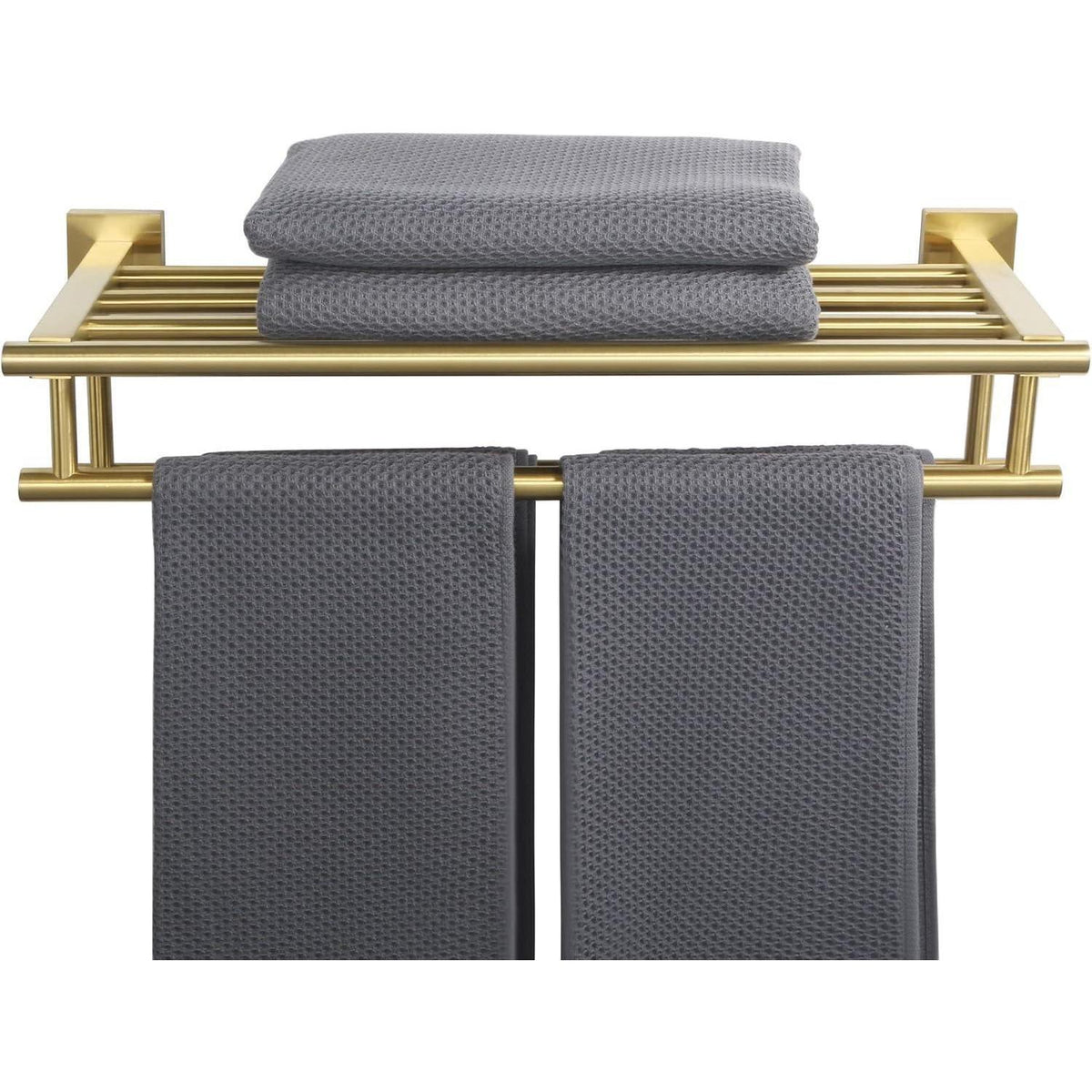 Wandhandtuchhalter Edelstahl Gold 50cm mit Ablage