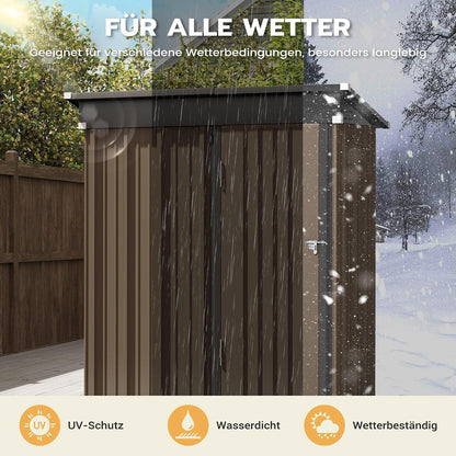 Gartenhaus Metall 162x86 cm mit Pultdach & Fundamentrahmen