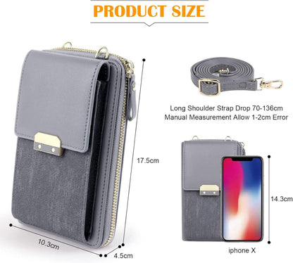 Damen Mini PU Leder Umhängetasche Crossbody Geldbörse