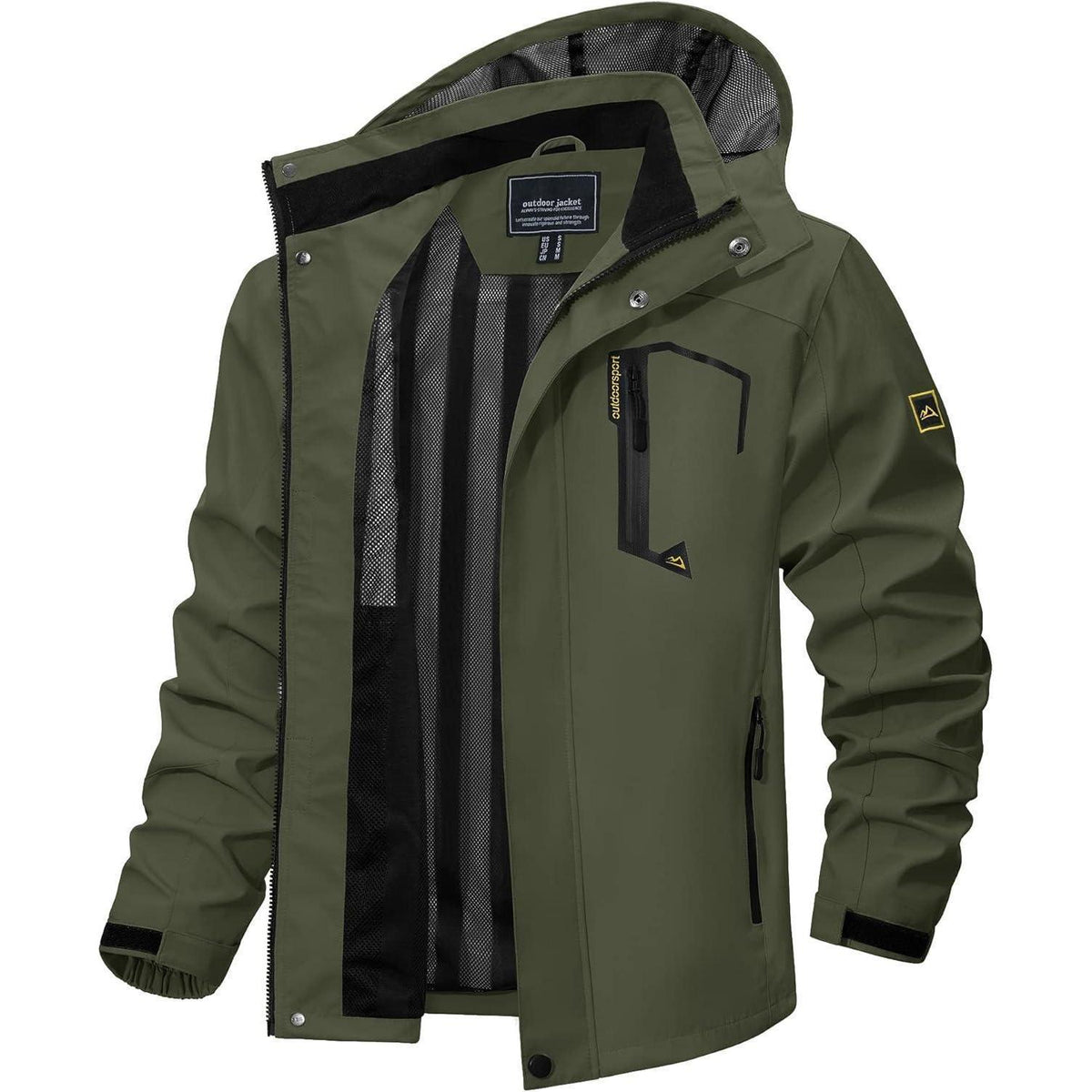 Herren Outdoorjacke leicht wasserabweisend Armeegrün