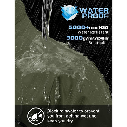 Herren Outdoorjacke leicht wasserabweisend Armeegrün