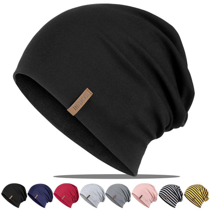 Baumwoll Beanie Mütze Damen Herren – Weiche Slouch Beanie Schwarz