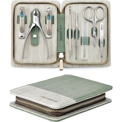 Maniküre Set 8 in 1 Edelstahl Nagelset mit Tasche in Lederoptik