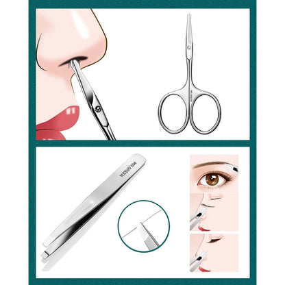 Maniküre Set 8 in 1 Edelstahl Nagelset mit Tasche in Lederoptik