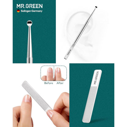 Maniküre Set 8 in 1 Edelstahl Nagelset mit Tasche in Lederoptik