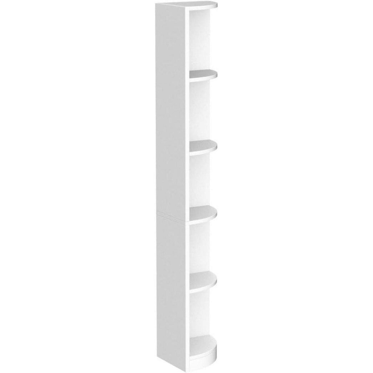 Weißes Eckregal 5-stöckig – Bücherregal für Wohnzimmer & Büro