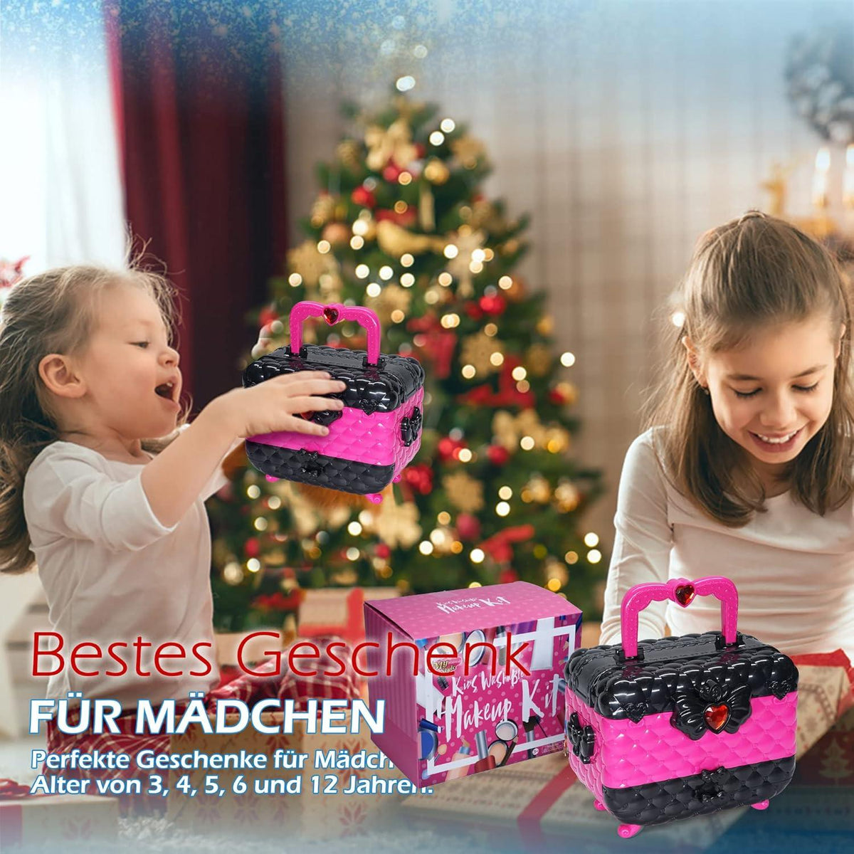 Kinder Schminkset Mädchen Make-Up Set 57-teilig Spielzeug - Geschenke für