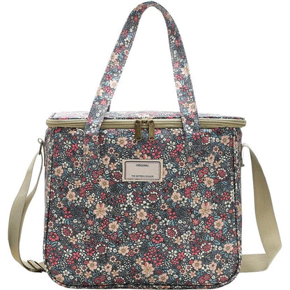 Isolierte Lunchtasche mit Blumenmuster – Wiederverwendbar & Tragbar