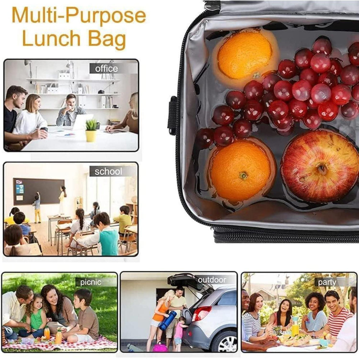 Isolierte Lunchtasche mit Blumenmuster – Wiederverwendbar & Tragbar