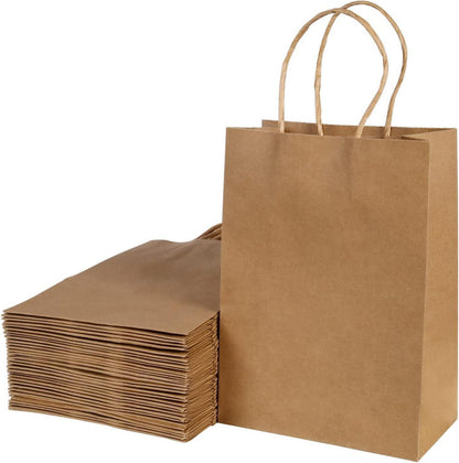 Braune Kraftpapiertüten 40 Stück 21x15x8cm Geschenktüten Partys