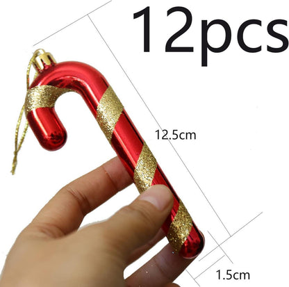 12pcs Zuckerstangen Weihnachtsbaumschmuck, Weihnachtsdeko