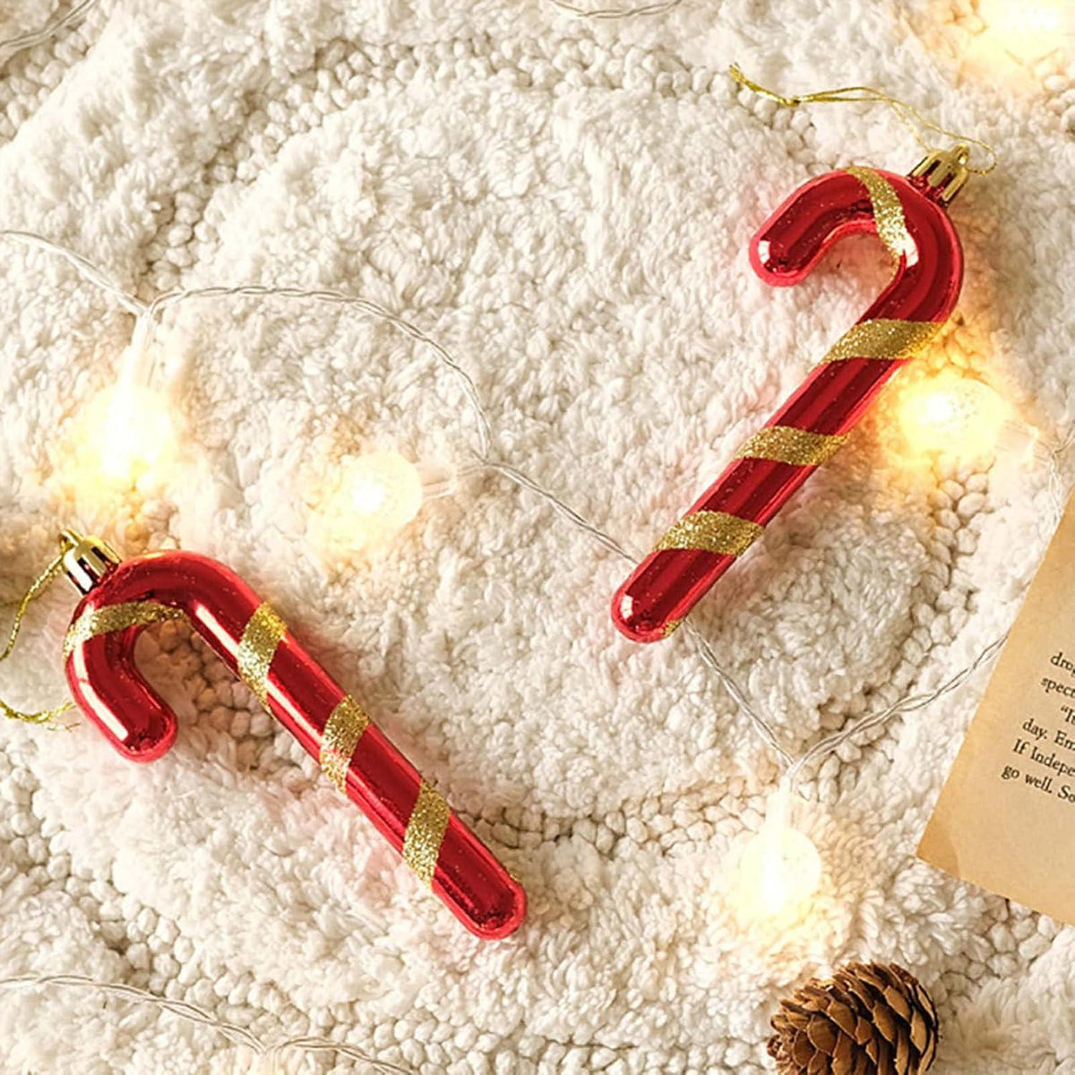 12er Set Weihnachtsbaumschmuck Zuckerstangen Anhänger Ornamente