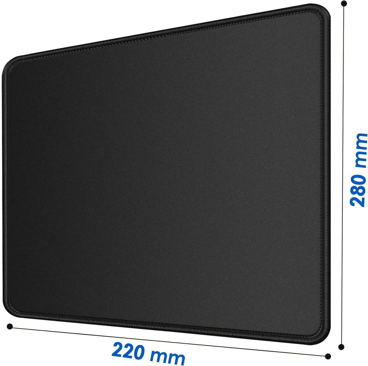 Mauspads 275x215mm [30% Größer] Vernähte Kanten Schwarz 2er Pack