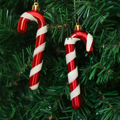 Herzwild Weihnachtsbaumschmuck Zuckerstangen 12pcs Weiß-Rot