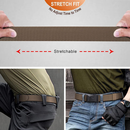 Taktischer Gürtel Herren mit Metallschnalle, verstellbar, hellbraun