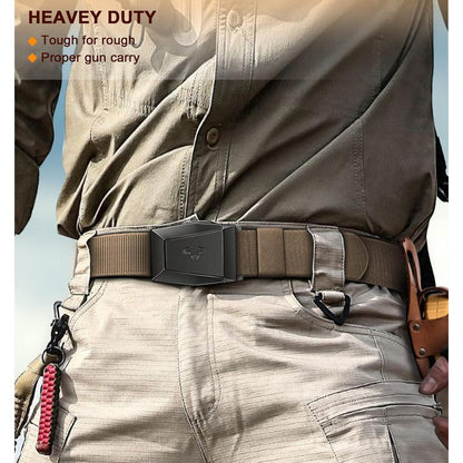 Taktischer Gürtel Herren mit Metallschnalle, verstellbar, hellbraun