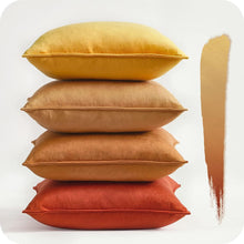 Set mit 4 Samt Kissenbezügen 50x50cm Gelb Orange Gradient