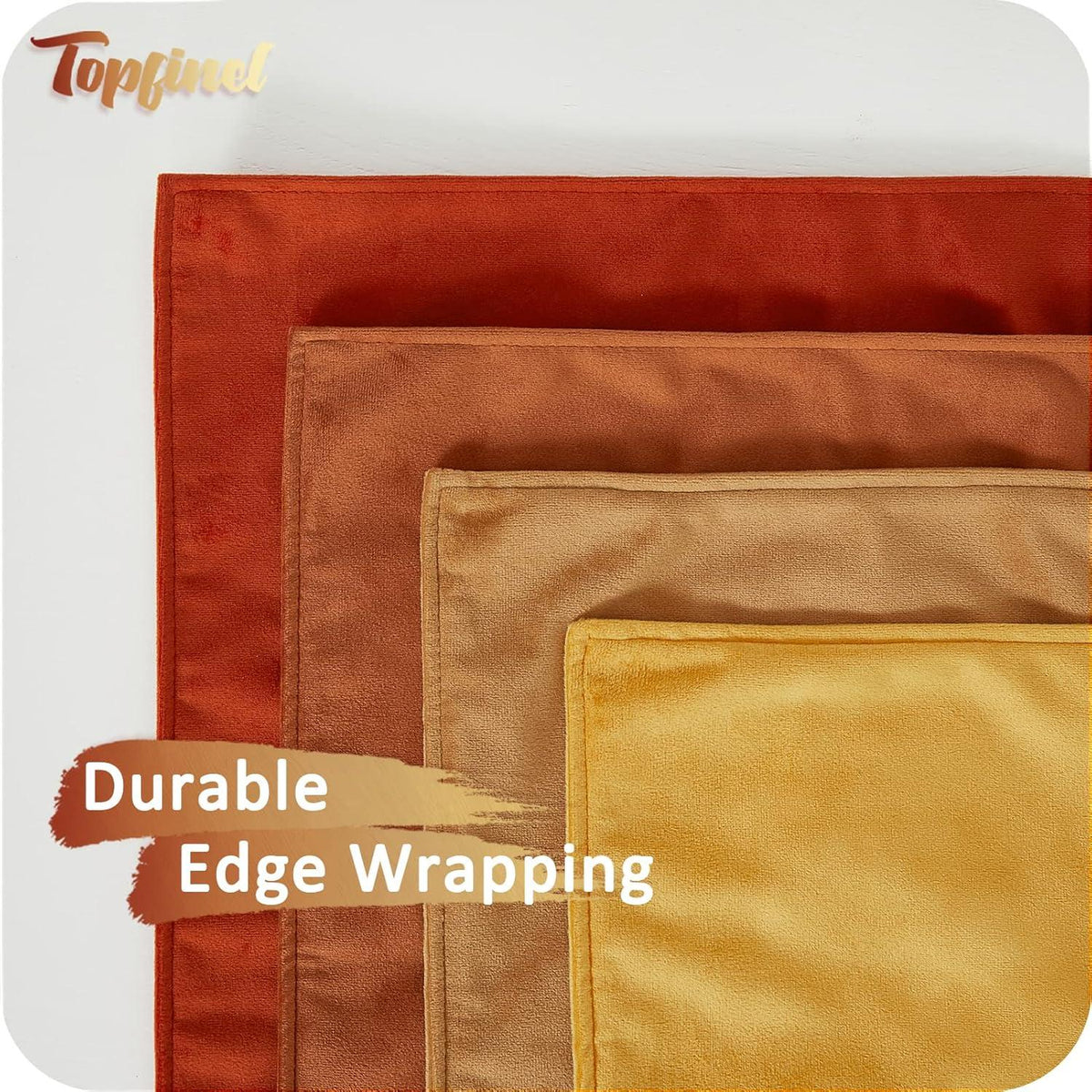 Set mit 4 Samt Kissenbezügen 50x50cm Gelb Orange Gradient