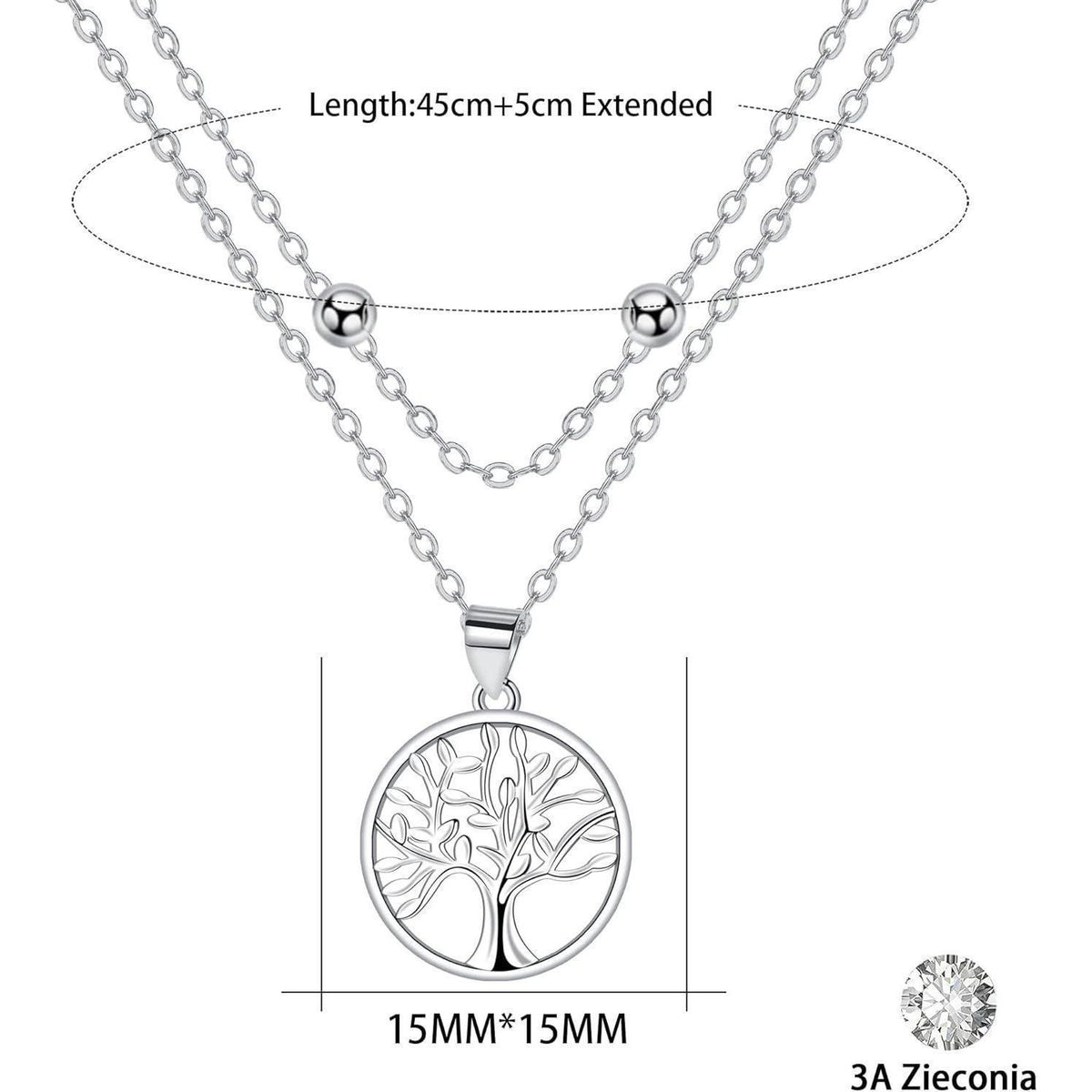 Damen Halskette Lebensbaum 925 Silber, Geschenk für Sie