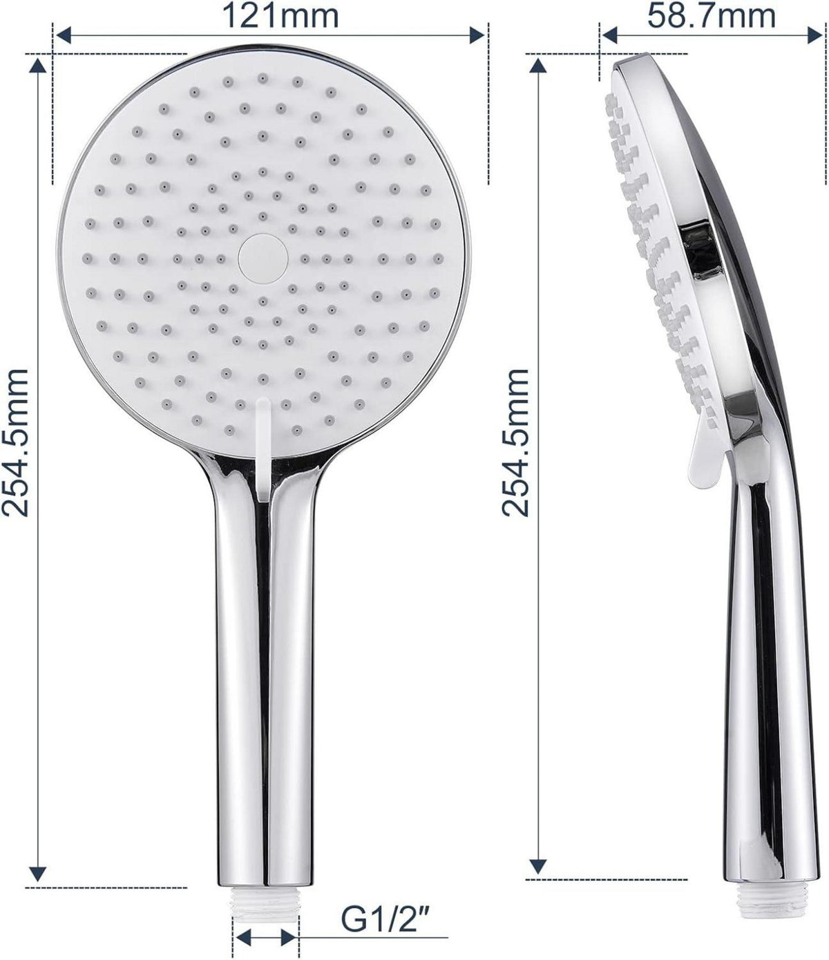 Wassersparender Duschkopf 3 Strahlarten Regendusche Chrom