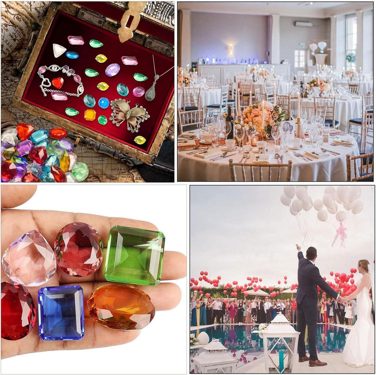 Acryl Diamanten Kinder 64 Stück Bunt Kristalle Geburtstag Hochzeit