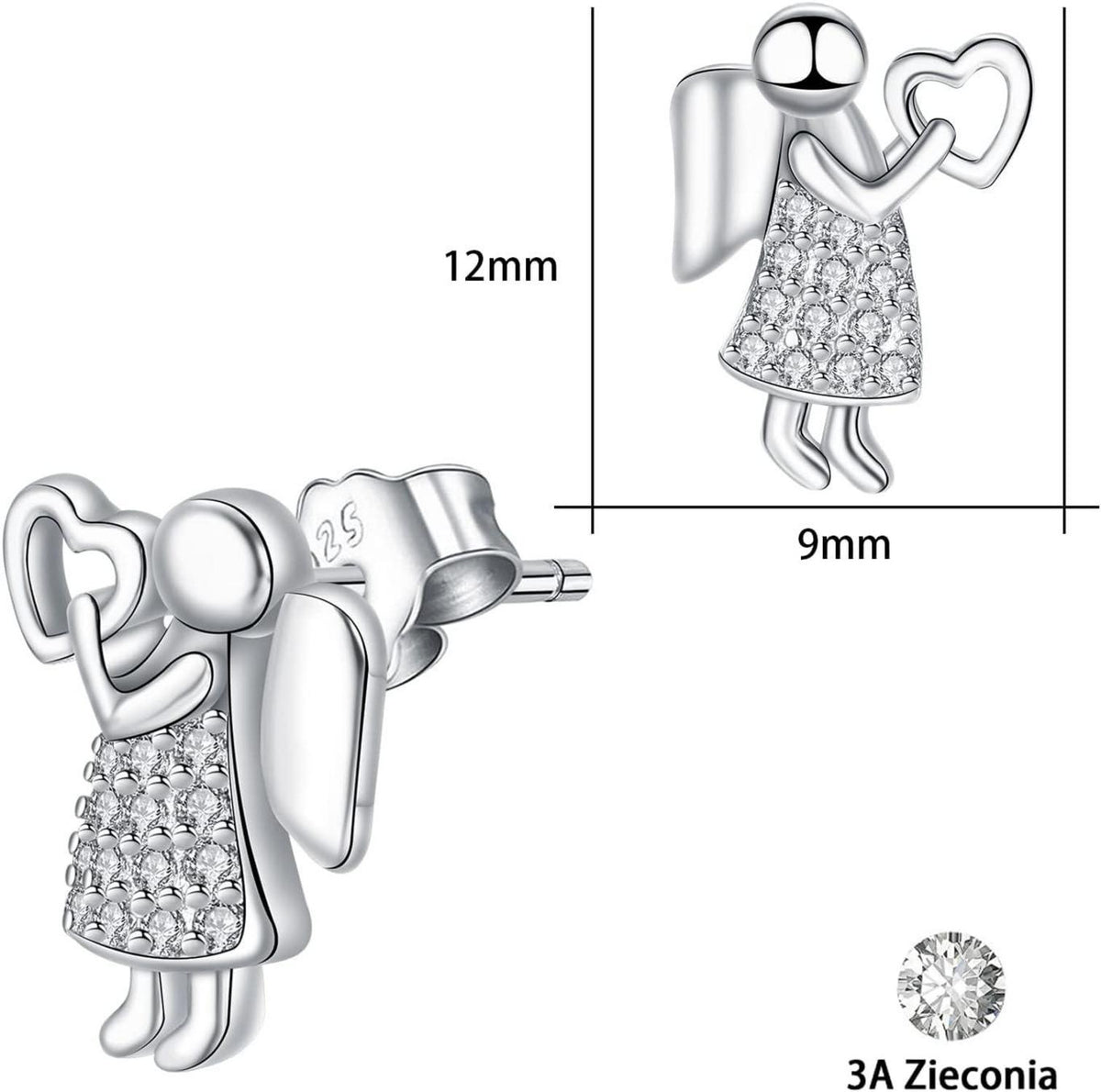 Ohrstecker Damen Echt 925 Silber Engel Ohrringe Geschenke