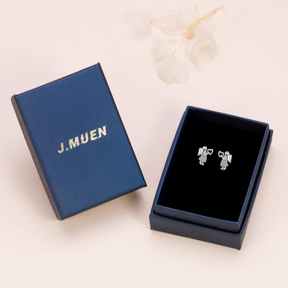 Engel Ohrringe Damen 925 Sterling Silber Ohrstecker Schmuck Geschenk