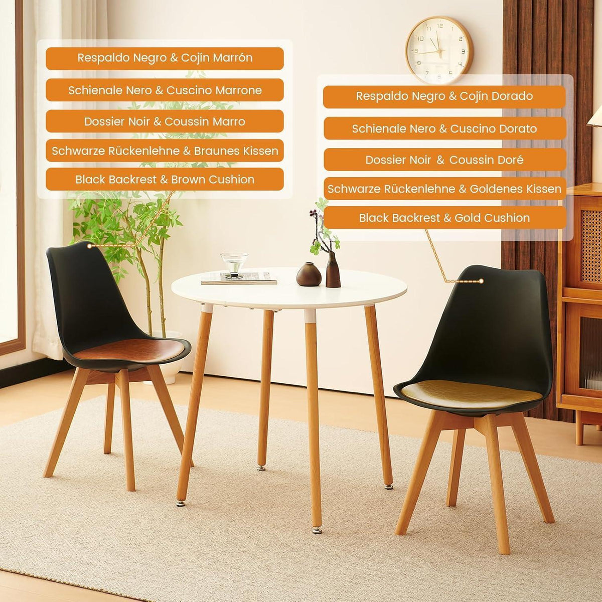 Esszimmerstühle Set 4er Buche Holz, Skandinavisch Design