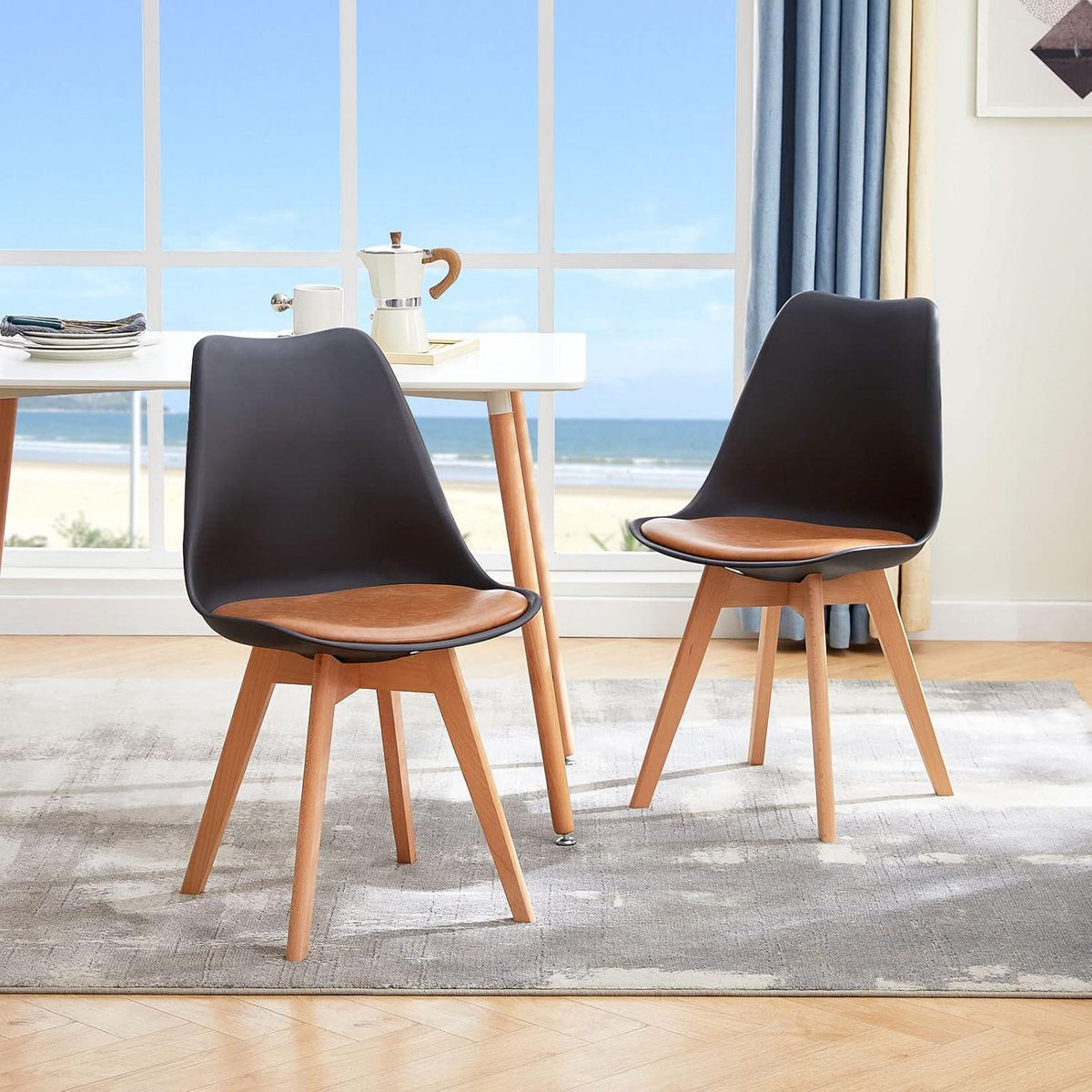 Esszimmerstühle Set 4er Buche Holz, Skandinavisch Design