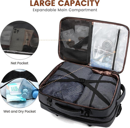 Reiserucksack 17,3 Zoll Laptop Handgepäck groß 30L-40L Grau