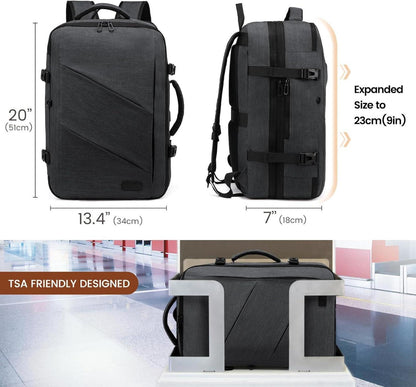 Reiserucksack Laptop 17,3 Zoll Handgepäck erweiterbar 30L-40L Business
