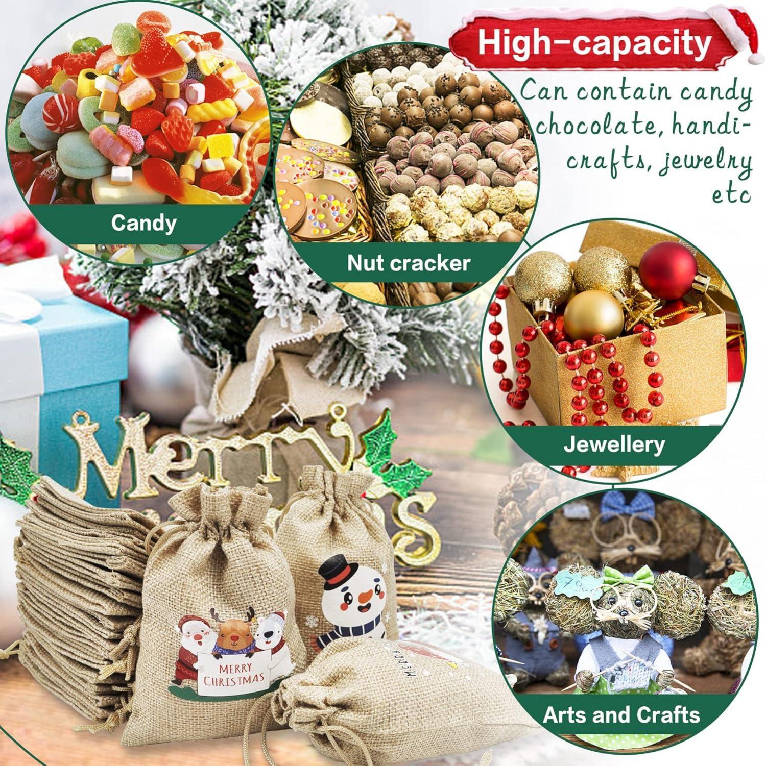 Adventskalender Jutesäckchen zum selber befüllen, 24 Stück