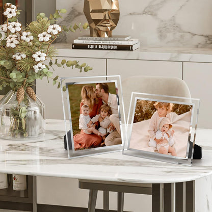 Bilderrahmen 2er Set 15x20cm Glas für Hochzeit & Geburtstag