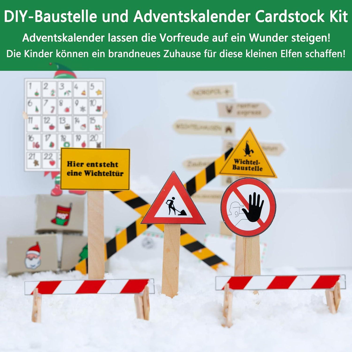 Qanmua 51 Stück Wichteltür Elfentür Set Weihnachten Zubehör